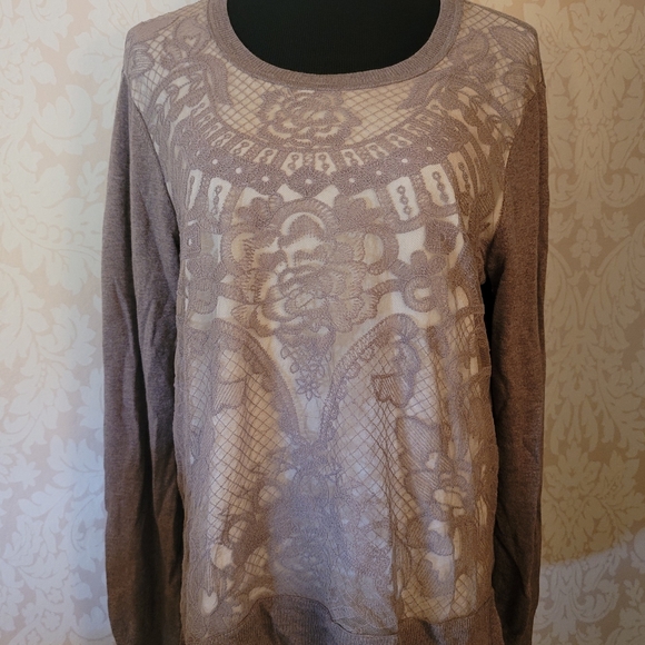 Simply Vera Vera Wang Sweaters - Simply Vera VeraWang Mock-Layer Lace Sweater!